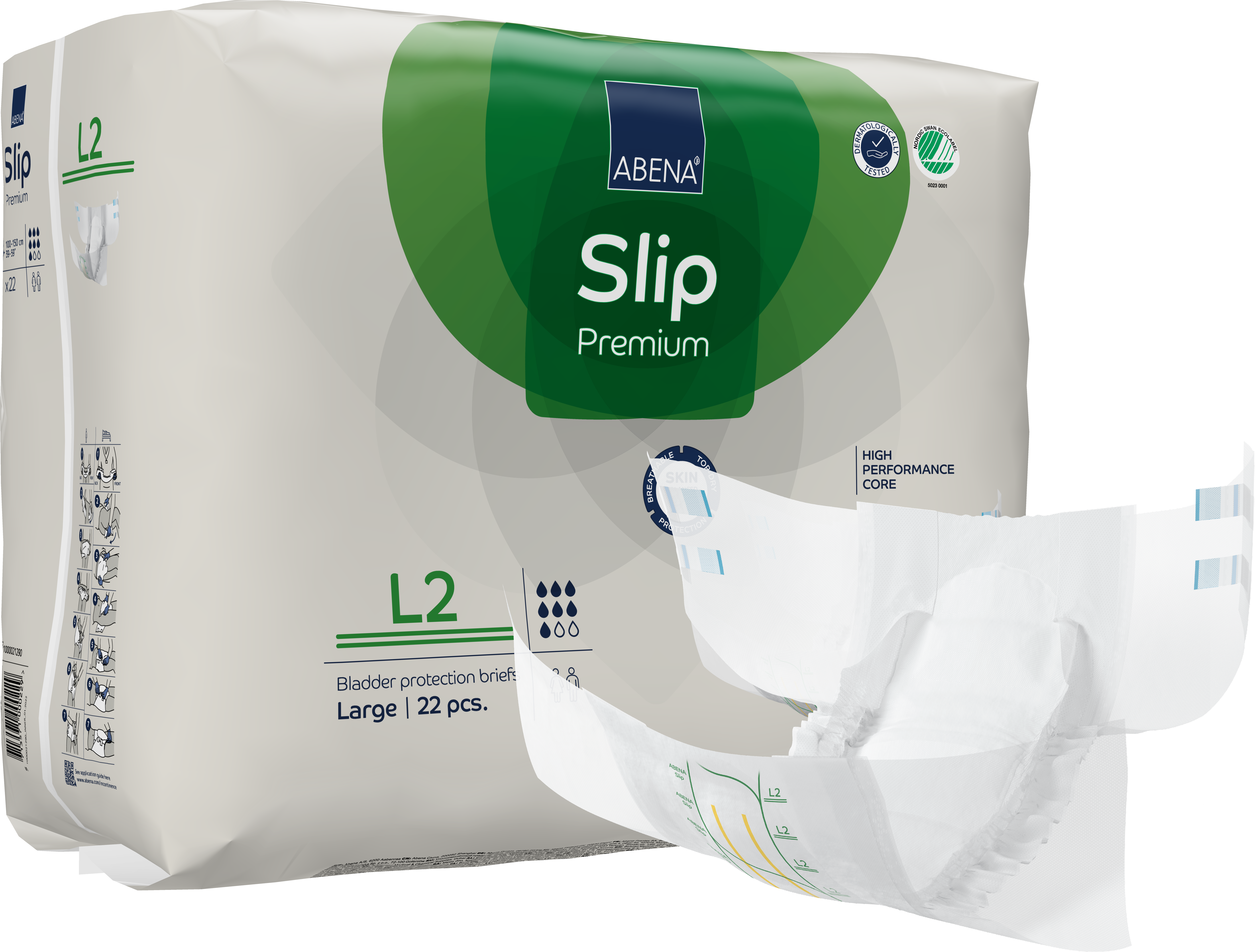Abena Slip Premium 2 Adult Diaper Brief for Incontinence