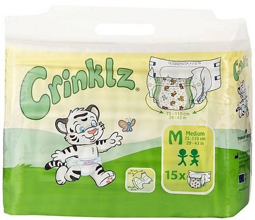Crinklz Printed Adult Diapers w/ Plastic Backing, Original Print