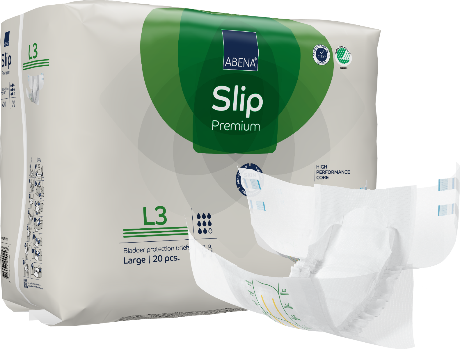 Abena Slip Premium 3 Adult Diaper Brief for Incontinence