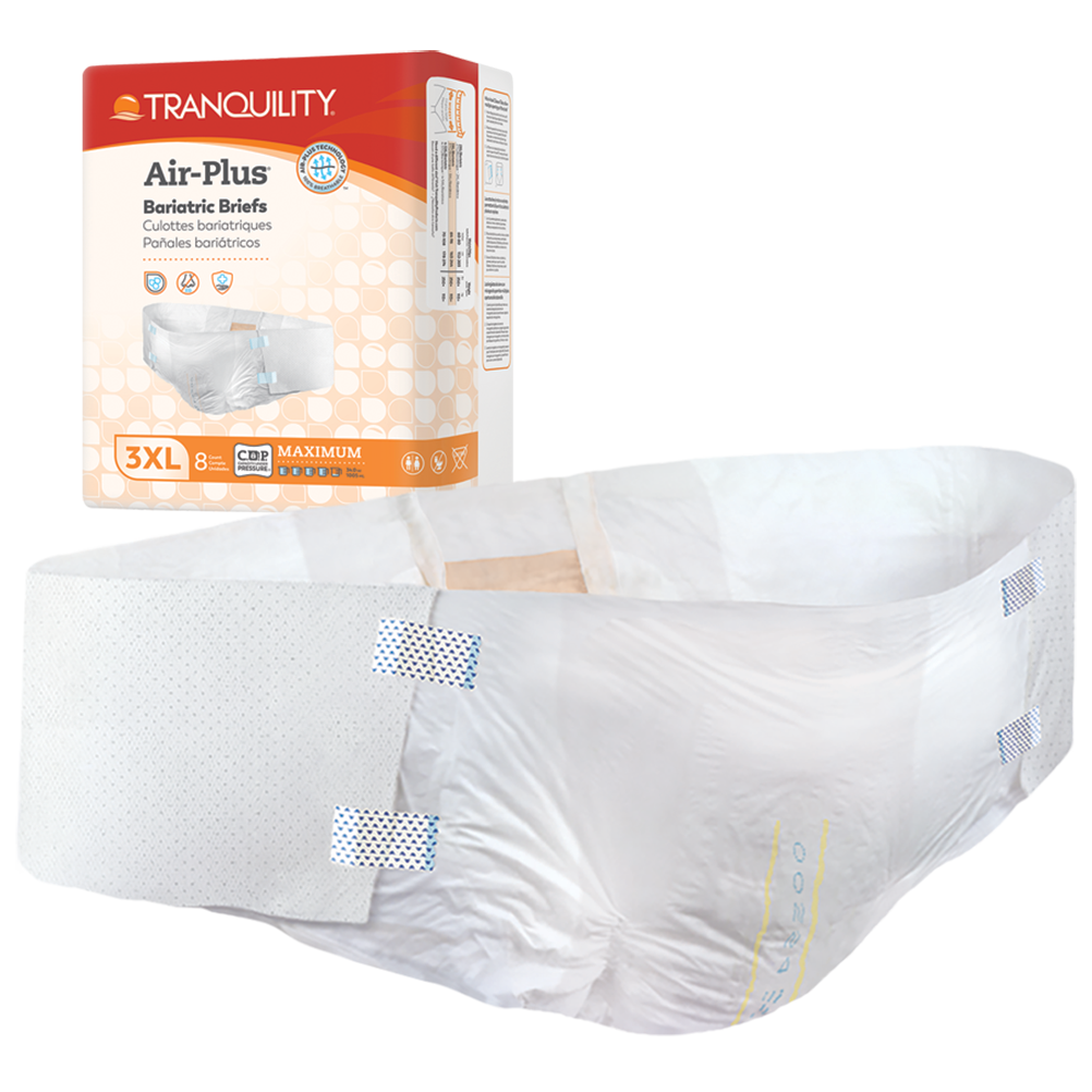 Tranquility Premium Air-Plus Bariatric  XL+ Adult Diaper Brief for Incontinence - Size: XXX-Large