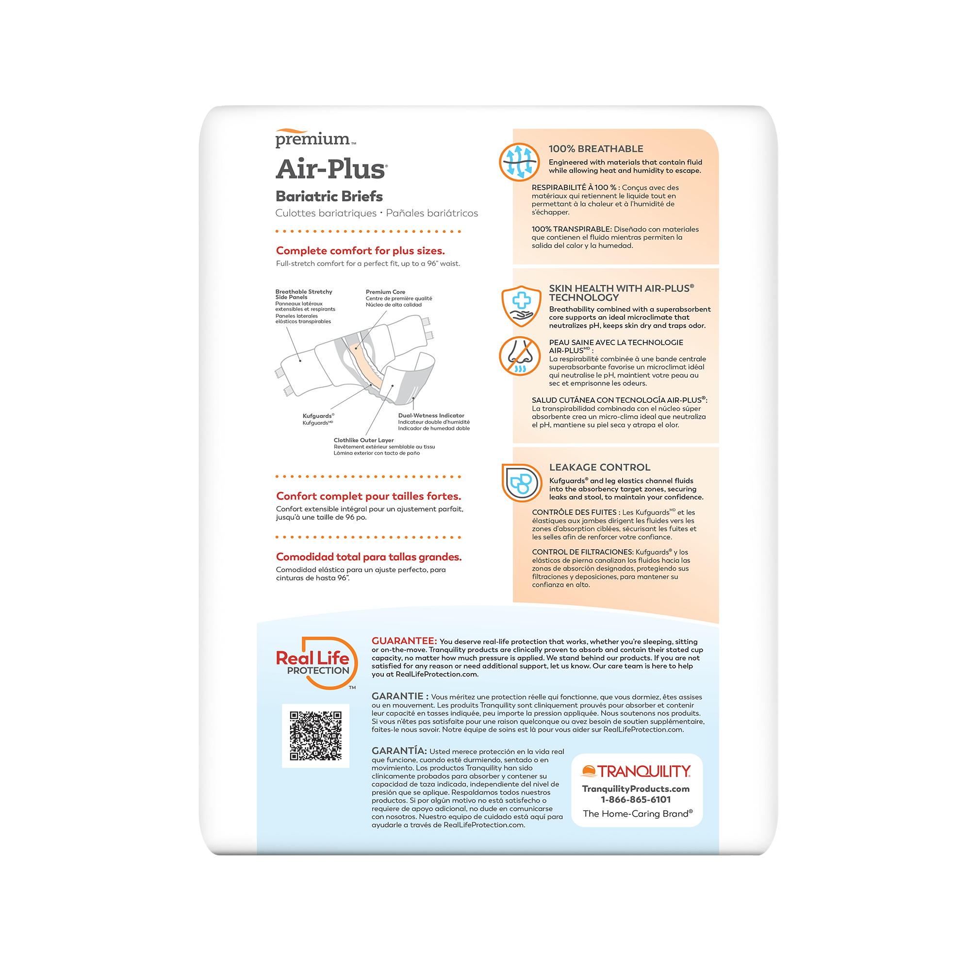 Tranquility Premium Air-Plus Bariatric  XL+ Adult Diaper Brief for Incontinence - Size: XXX-Large