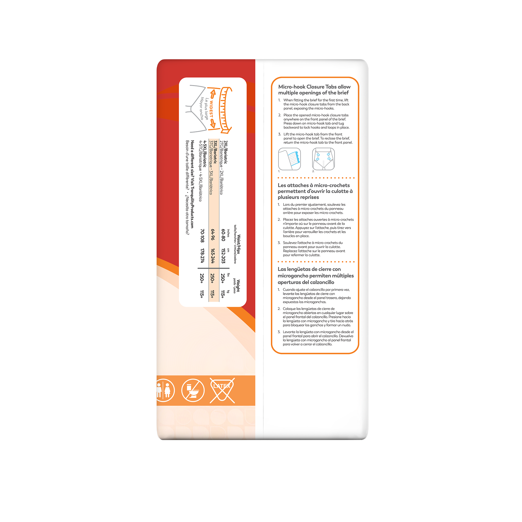 Tranquility Premium Air-Plus Bariatric  XL+ Adult Diaper Brief for Incontinence - Size: XXX-Large