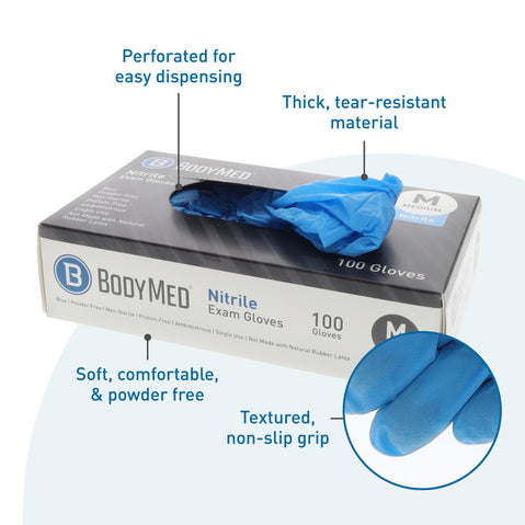 BodyMed® Nitrile Exam Gloves, Powder-Free, Latex-Free (add-on)